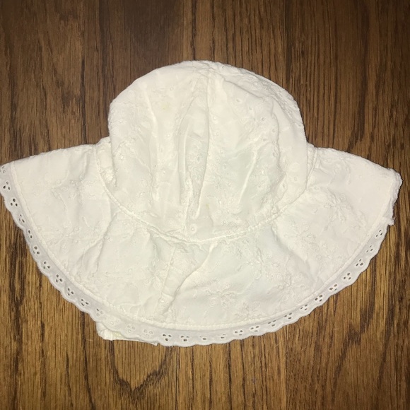 baby girl white sun hat